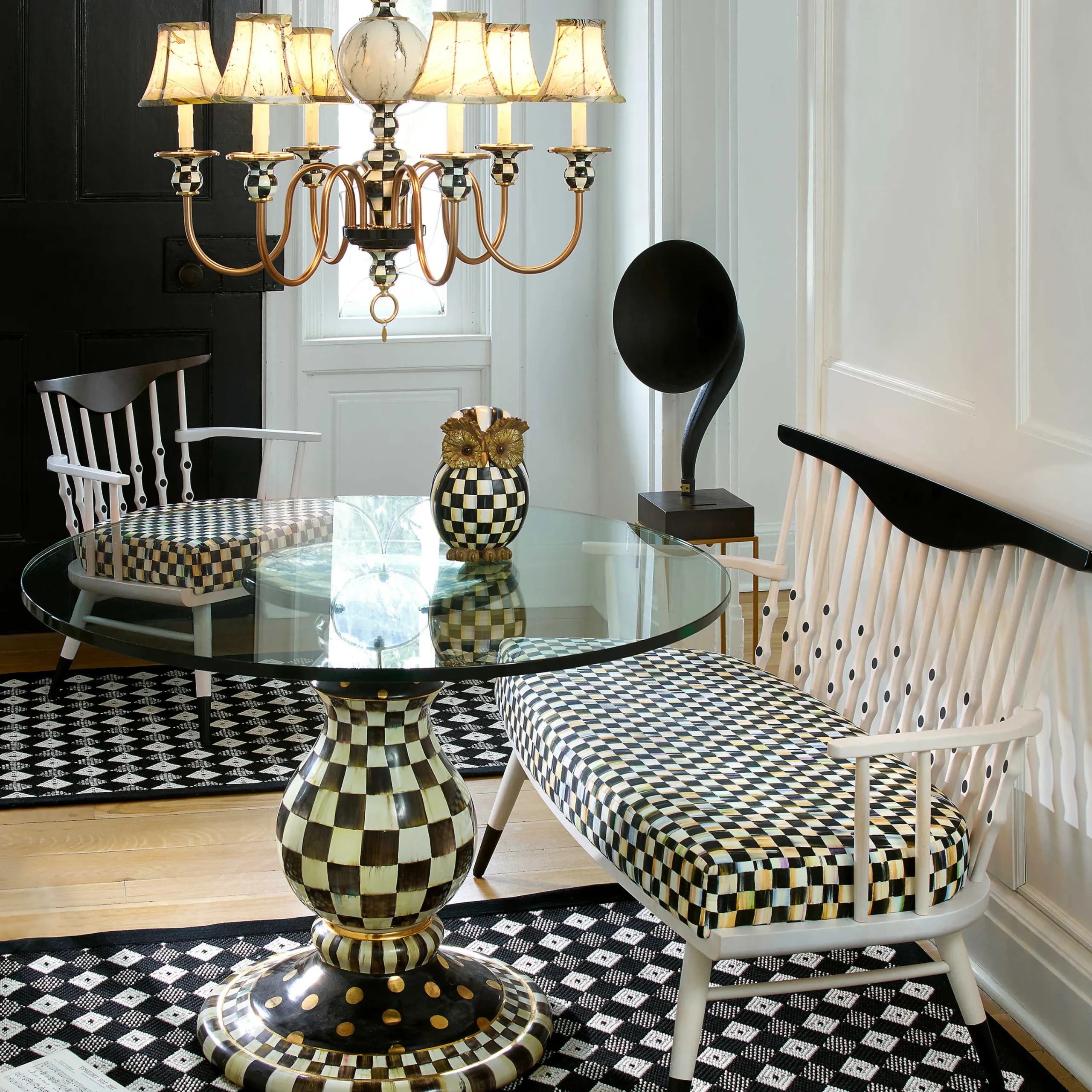 MacKenzie-Childs Courtly Check Pedestal Table Base* Dining Room & Kitchen