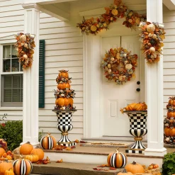 MacKenzie-Childs Courtly Check Pedestal Urn* Outdoor