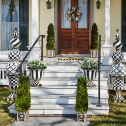 MacKenzie-Childs Courtly Check Pedestal Urn* Outdoor
