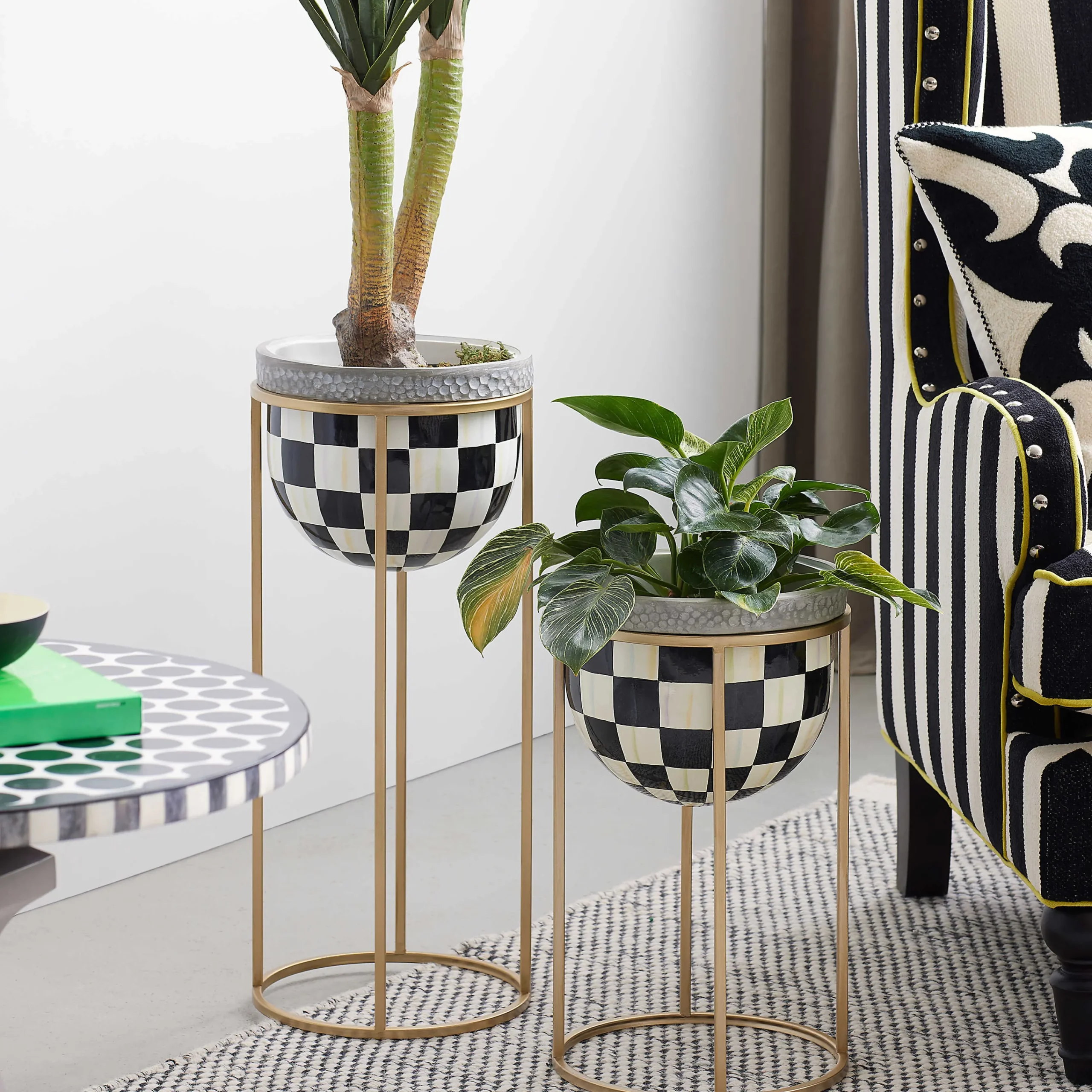 MacKenzie-Childs Courtly Check Plant Stand - Short* Pots & Planters