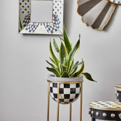 MacKenzie-Childs Courtly Check Plant Stand - Tall* Pots & Planters