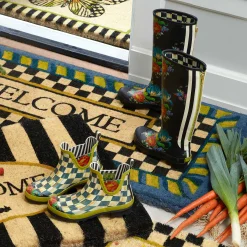 MacKenzie-Childs Courtly Check Rain Boots - Short - Size 7* Outdoor Decor