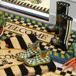 MacKenzie-Childs Courtly Check Rain Boots - Short - Size 10* Outdoor Decor
