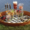 MacKenzie-Childs Courtly Check Rattan & Enamel Party Tray* Outdoor Entertaining