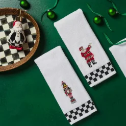 MacKenzie-Childs Courtly Check Rattan & Enamel Tray - Large* Outdoor Entertaining