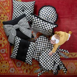 MacKenzie-Childs Courtly Check Ruffled Square Pillow* Pillows, Throws, & Cushions