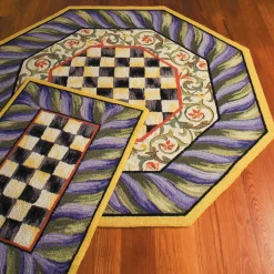 MacKenzie-Childs Courtly Check Rug - 5' Octagon - Purple & Green* Rugs