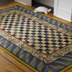 MacKenzie-Childs Courtly Check Rug - 5' X 8' - Purple & Green* Rugs