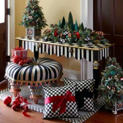 MacKenzie-Childs Courtly Check Sash Pillow - Red* Pillows, Throws, & Cushions