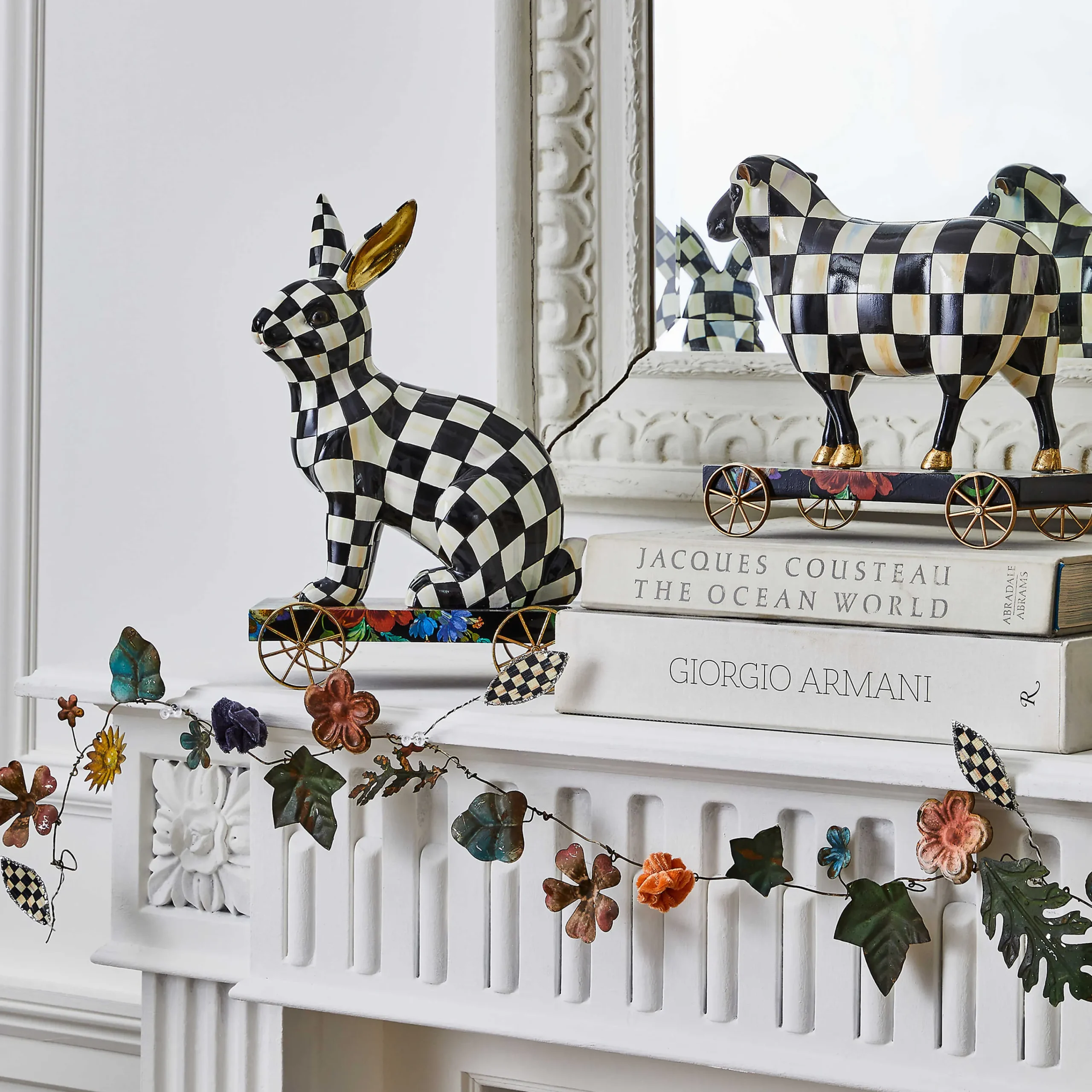 MacKenzie-Childs Courtly Check Sheep On Parade Decor* Room Accents