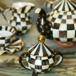 MacKenzie-Childs Courtly Check Sugar Bowl With Lid* Outdoor Entertaining