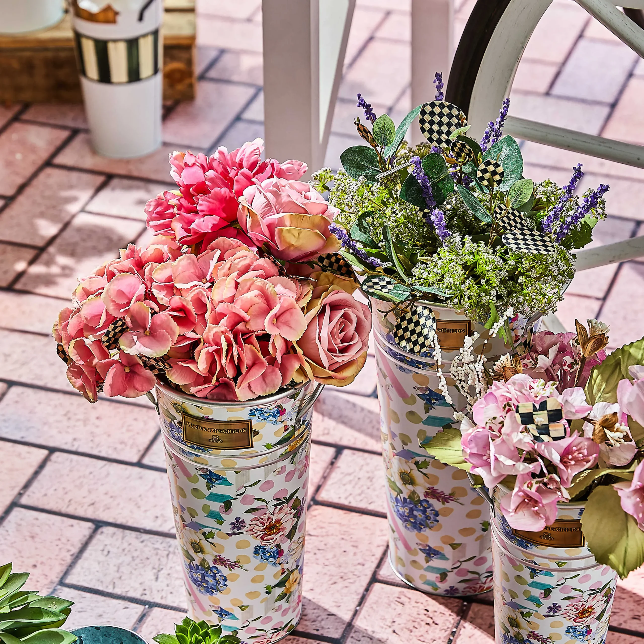 MacKenzie-Childs Courtly Check Summer Bouquet - Pink* Greenery & Florals