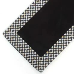 MacKenzie-Childs Courtly Check Table Runner - Black* Kitchen & Table Linens