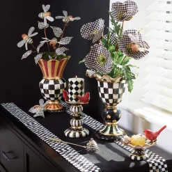 MacKenzie-Childs Courtly Check Table Runner - Black* Kitchen & Table Linens