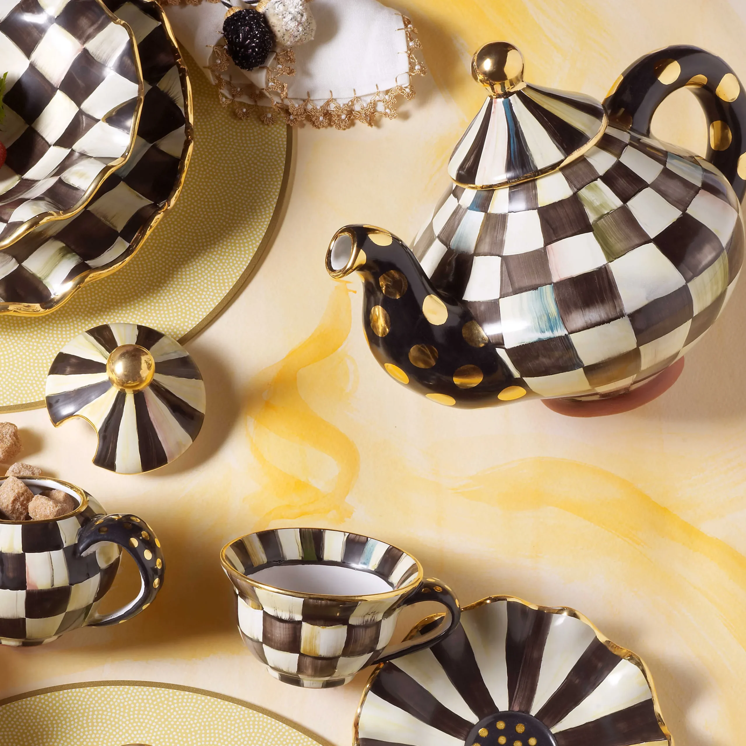 MacKenzie-Childs Courtly Check Teapot* Outdoor Entertaining