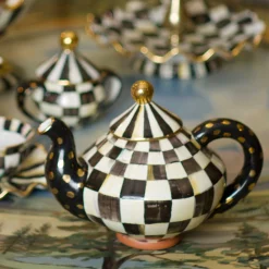 MacKenzie-Childs Courtly Check Teapot* Outdoor Entertaining