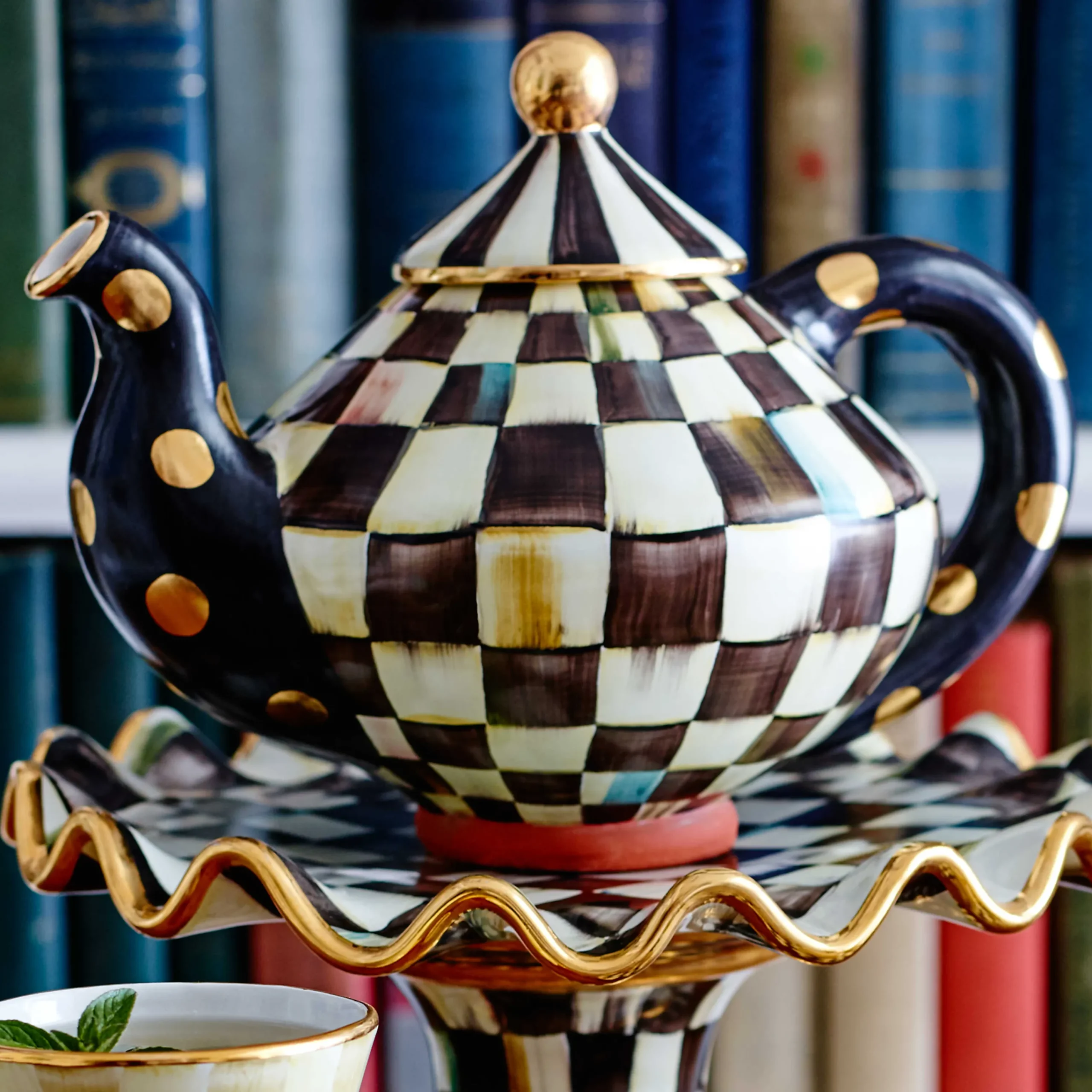 MacKenzie-Childs Courtly Check Teapot* Outdoor Entertaining
