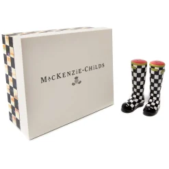 MacKenzie-Childs Courtly Check Wellies Salt & Pepper Set* Outdoor Entertaining