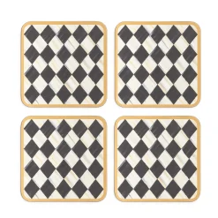 MacKenzie-Childs Courtly Harlequin Cork Back Coasters - Set Of 4* Table Accessories