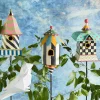 MacKenzie-Childs Courtly Stripe Birdhouse Stake* Garden Accessories