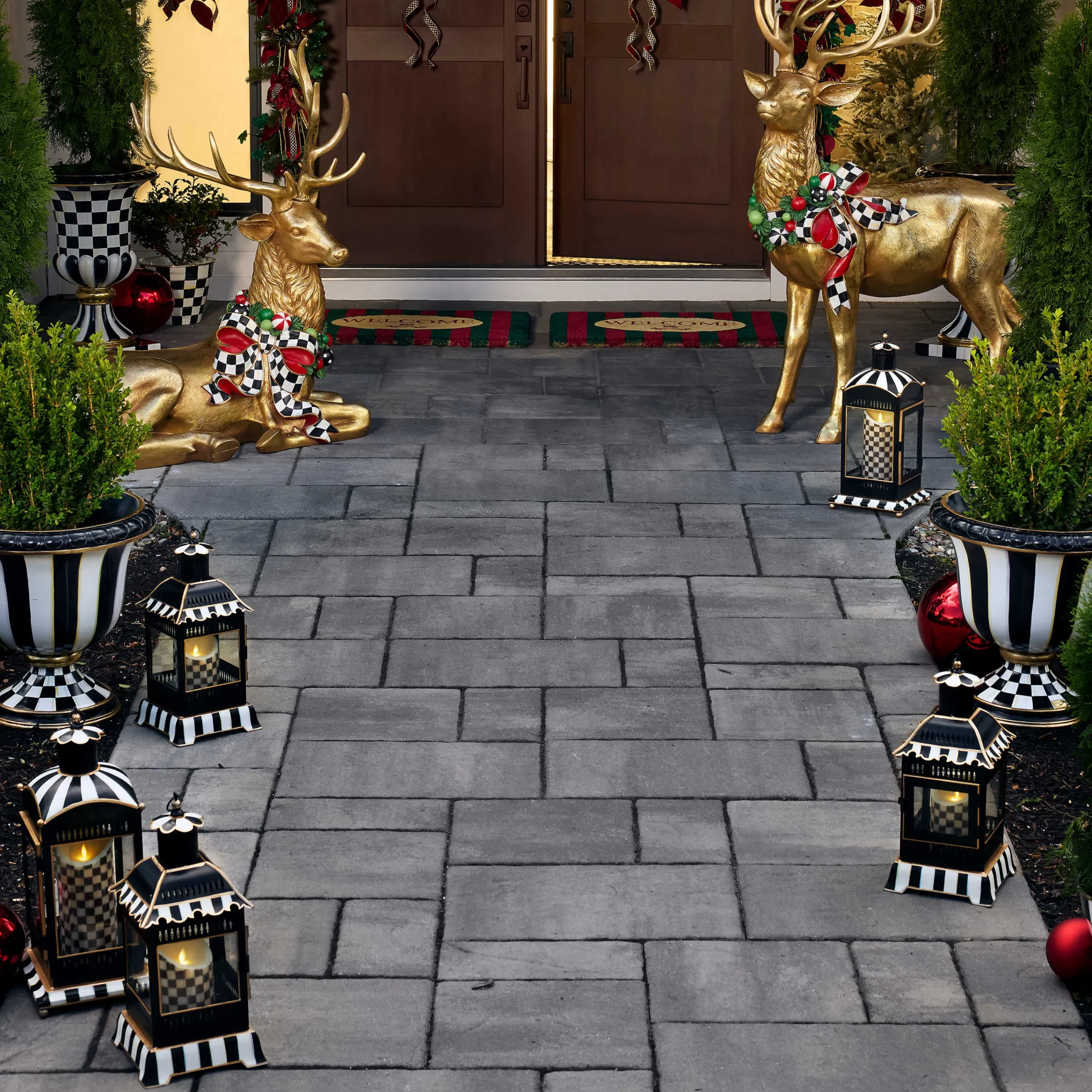 MacKenzie-Childs Courtly Stripe Candle Lantern - Large* Outdoor Decor