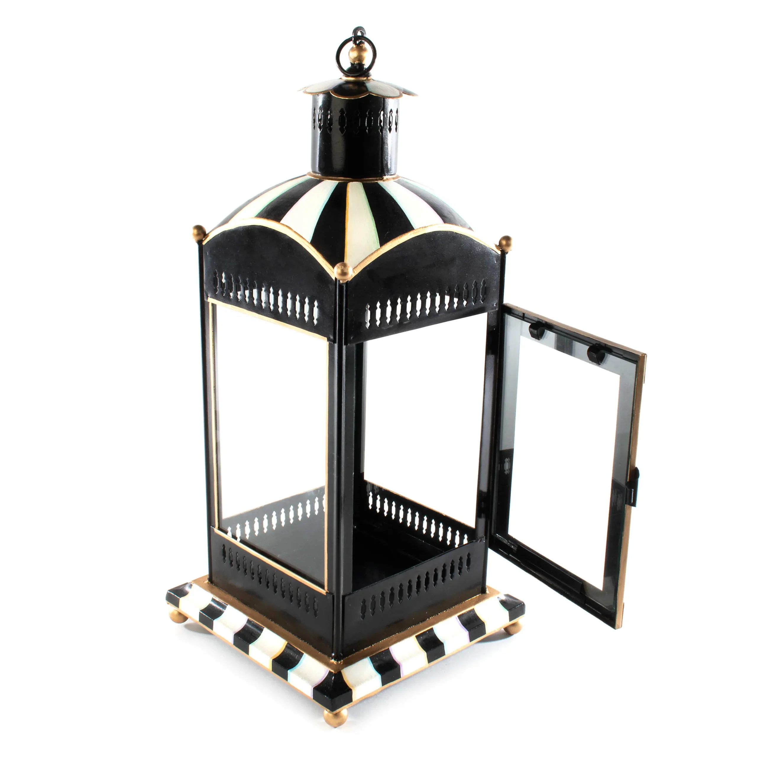 MacKenzie-Childs Courtly Stripe Candle Lantern - Large* Outdoor Decor