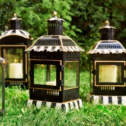 MacKenzie-Childs Courtly Stripe Candle Lantern - Large* Outdoor Decor