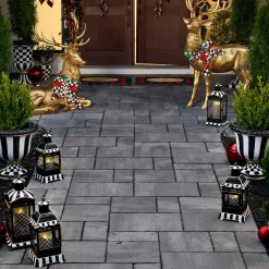 MacKenzie-Childs Courtly Stripe Candle Lantern - Small* Outdoor Decor