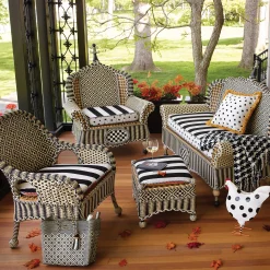 MacKenzie-Childs Courtyard Outdoor Accent Chair Cushion - Bathing Hut* Outdoor Decor