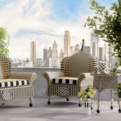 MacKenzie-Childs Courtyard Outdoor Wing Chair - Queen Bee* Outdoor Furniture