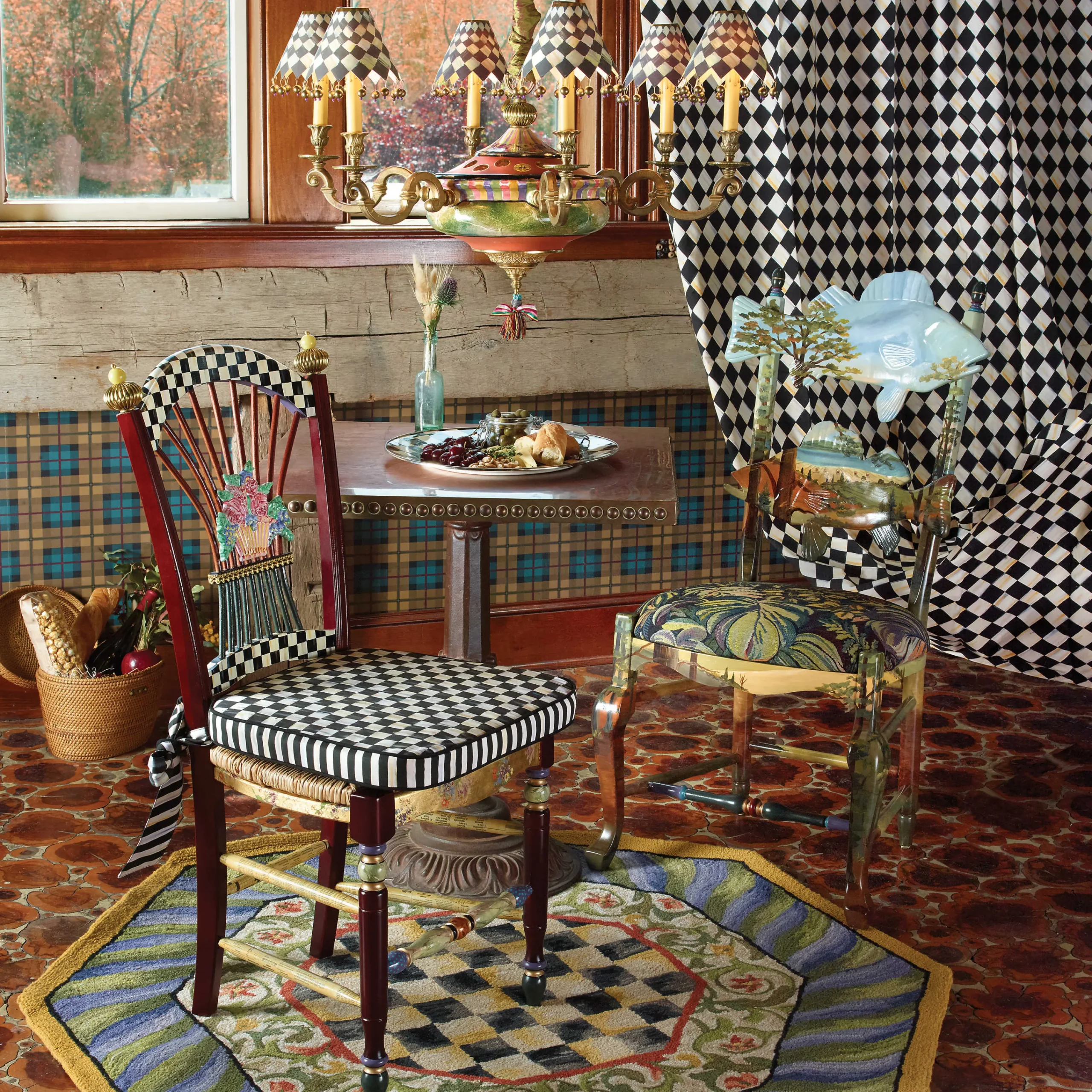 MacKenzie-Childs Dark Flower Basket Side Chair* Dining Room & Kitchen