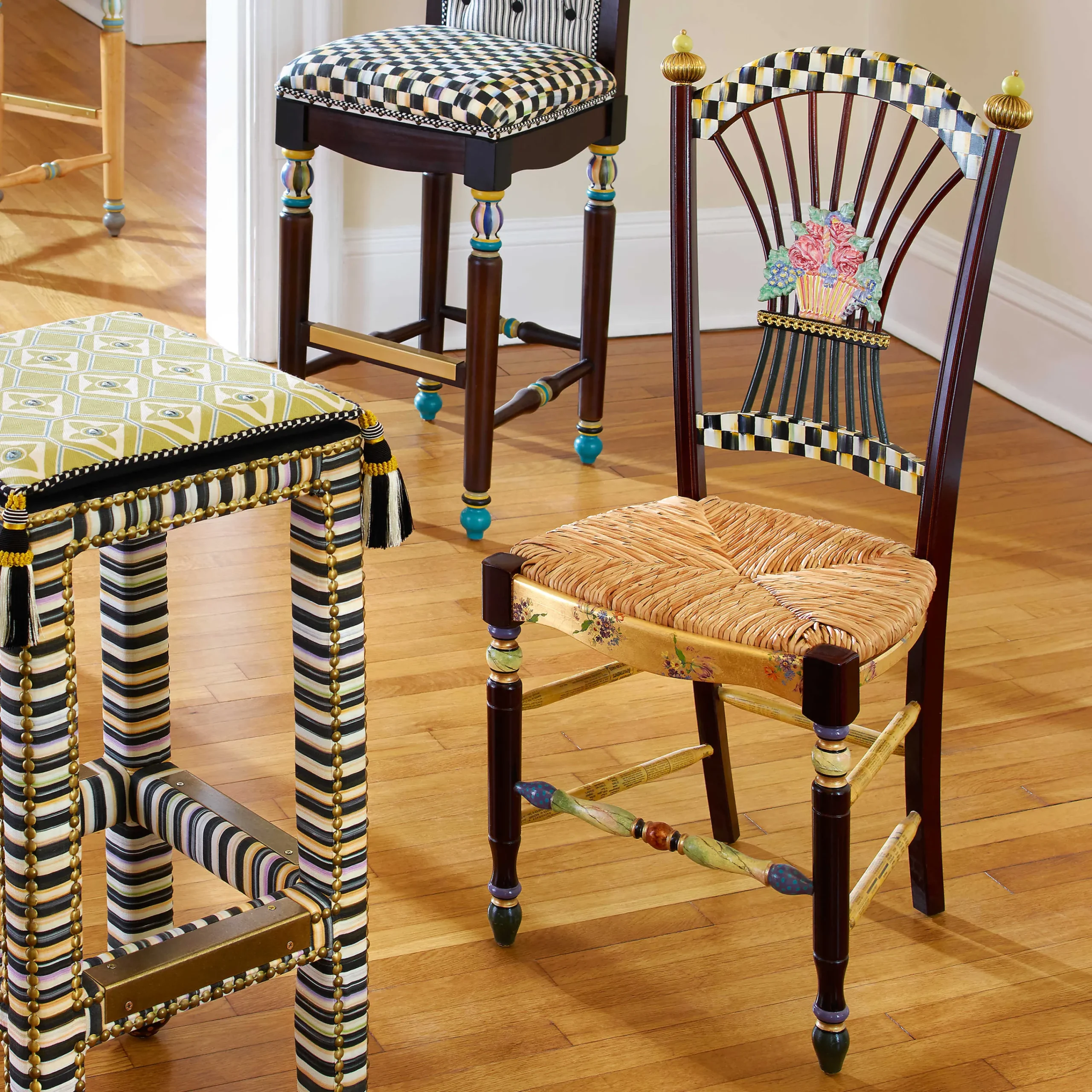 MacKenzie-Childs Dark Flower Basket Side Chair* Dining Room & Kitchen