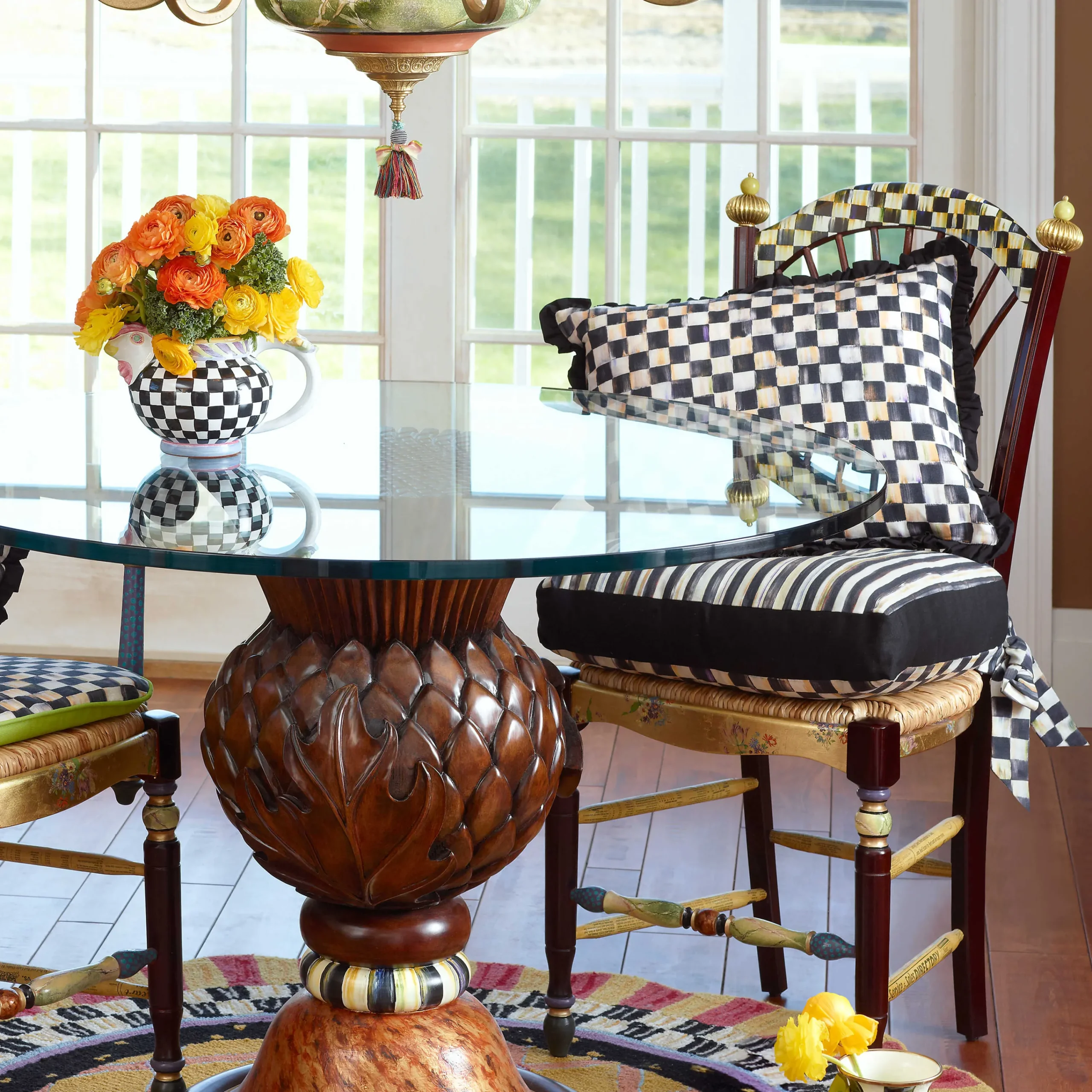 MacKenzie-Childs Dark Flower Basket Side Chair* Dining Room & Kitchen