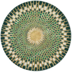 MacKenzie-Childs Emerald Sunburst Rug - 3' Round* Rugs