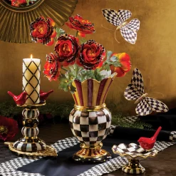 MacKenzie-Childs Fishnet Sparkle Pillar Candle - 6" - Black* Candles & Fragrances