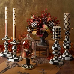 MacKenzie-Childs Fishnet Sparkle Pillar Candle - 6" - Black* Candles & Fragrances