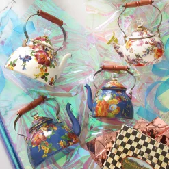 MacKenzie-Childs Flower Market 2 Quart Tea Kettle - Lapis* Tea Kettles