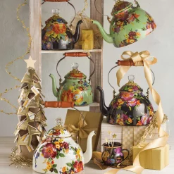 MacKenzie-Childs Flower Market 2 Quart Tea Kettle - Green* Tea Kettles