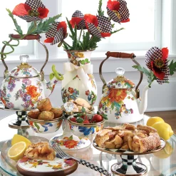 MacKenzie-Childs Flower Market 2 Quart Tea Kettle - White* Tea Kettles