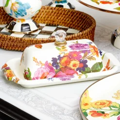 MacKenzie-Childs Flower Market Butter Box - White* Outdoor Entertaining