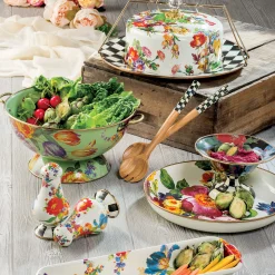 MacKenzie-Childs Flower Market Cake Carrier - White* Outdoor Entertaining