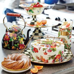 MacKenzie-Childs Flower Market Cake Carrier - White* Outdoor Entertaining