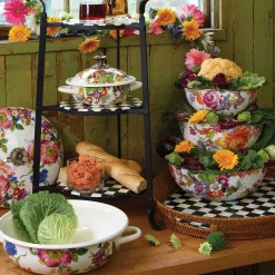 MacKenzie-Childs Flower Market Extra Large Everyday Bowl - White* Serveware