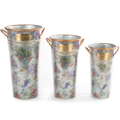 MacKenzie-Childs Flower Market Galvanized Flower Buckets - Set Of 3* Garden Accessories