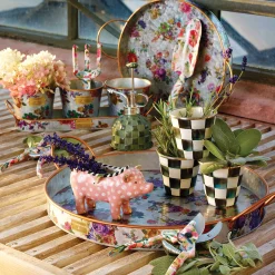 MacKenzie-Childs Flower Market Galvanized Serving Trays - Set Of 2* Outdoor Decor