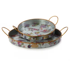 MacKenzie-Childs Flower Market Galvanized Serving Trays - Set Of 2* Outdoor Decor