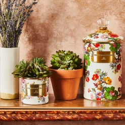MacKenzie-Childs Flower Market Large Canister - White* Room Accents