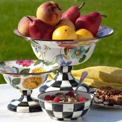 MacKenzie-Childs Flower Market Large Compote - White* Outdoor Entertaining