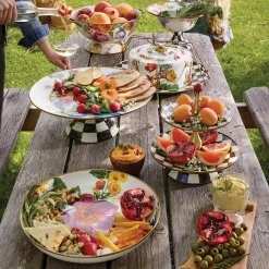 MacKenzie-Childs Flower Market Large Compote - White* Outdoor Entertaining