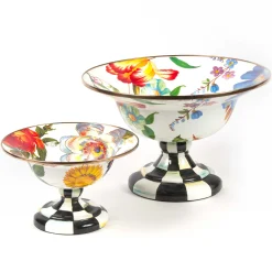 MacKenzie-Childs Flower Market Large Compote - White* Outdoor Entertaining